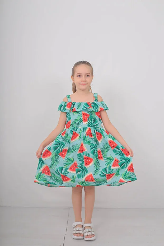 Детское платье для девочек с принтом Filizdens Kids, Blue