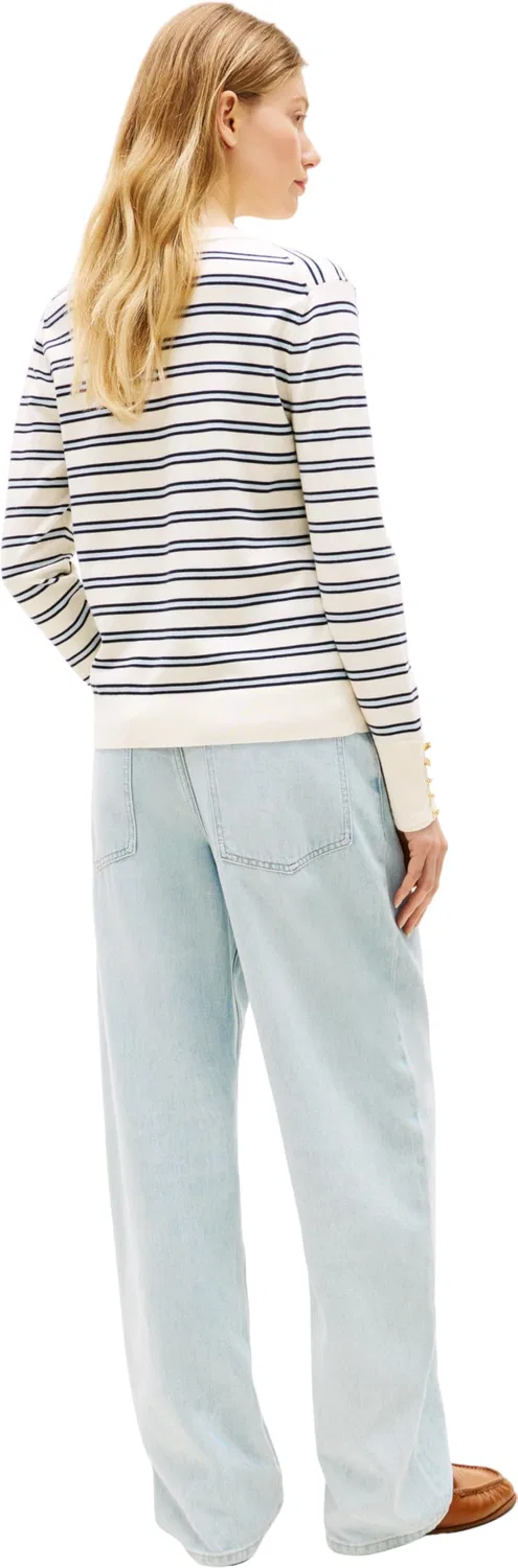 Женский джемпер с V-образным вырезом Tommy Hilfiger, Beige (Calico/Dark N Navy/Blue Stp) — фото 3