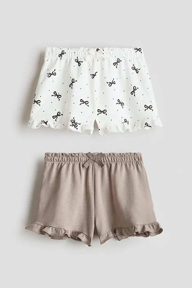 Детский комплект шорт для девочек с рюшами H&M, White Bows