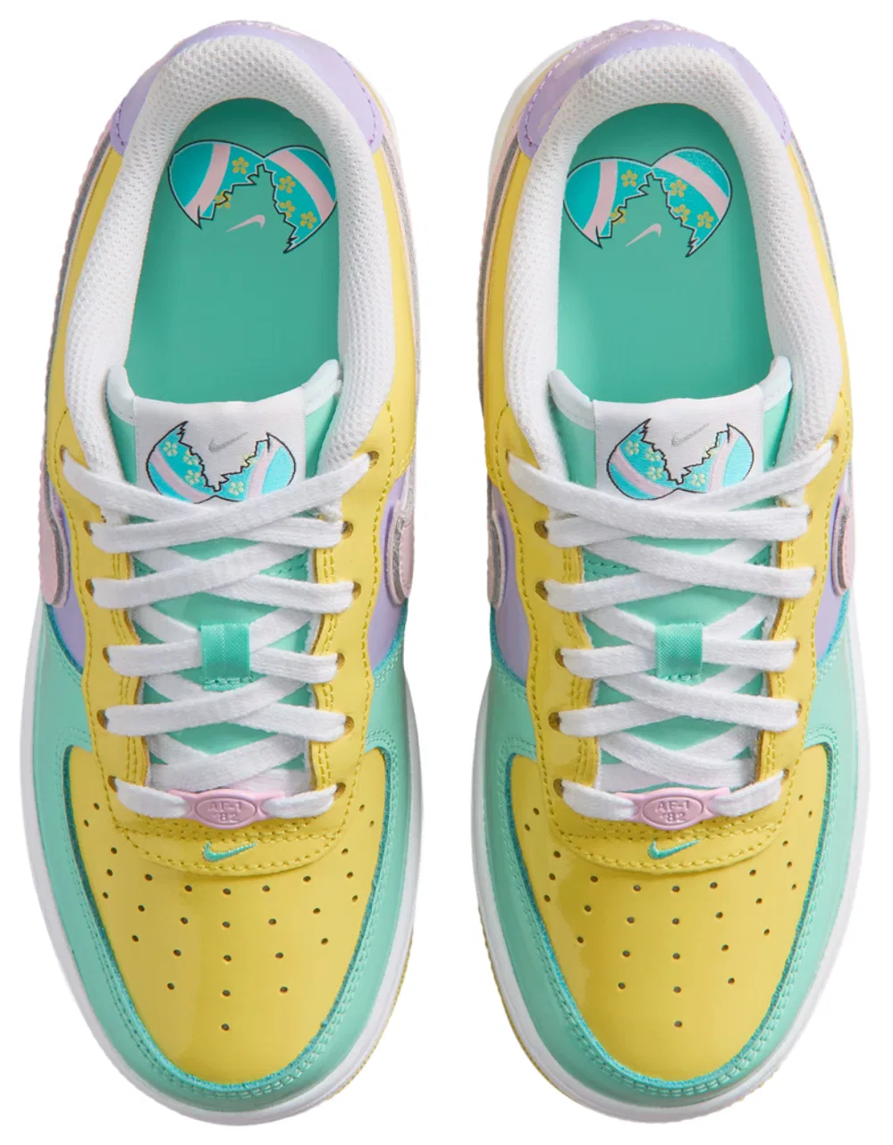 Кеды для мальчиков Air Force 1 Nike, цвет Yellow Pulse/Pink Foam/Emerald Rise — фото 4