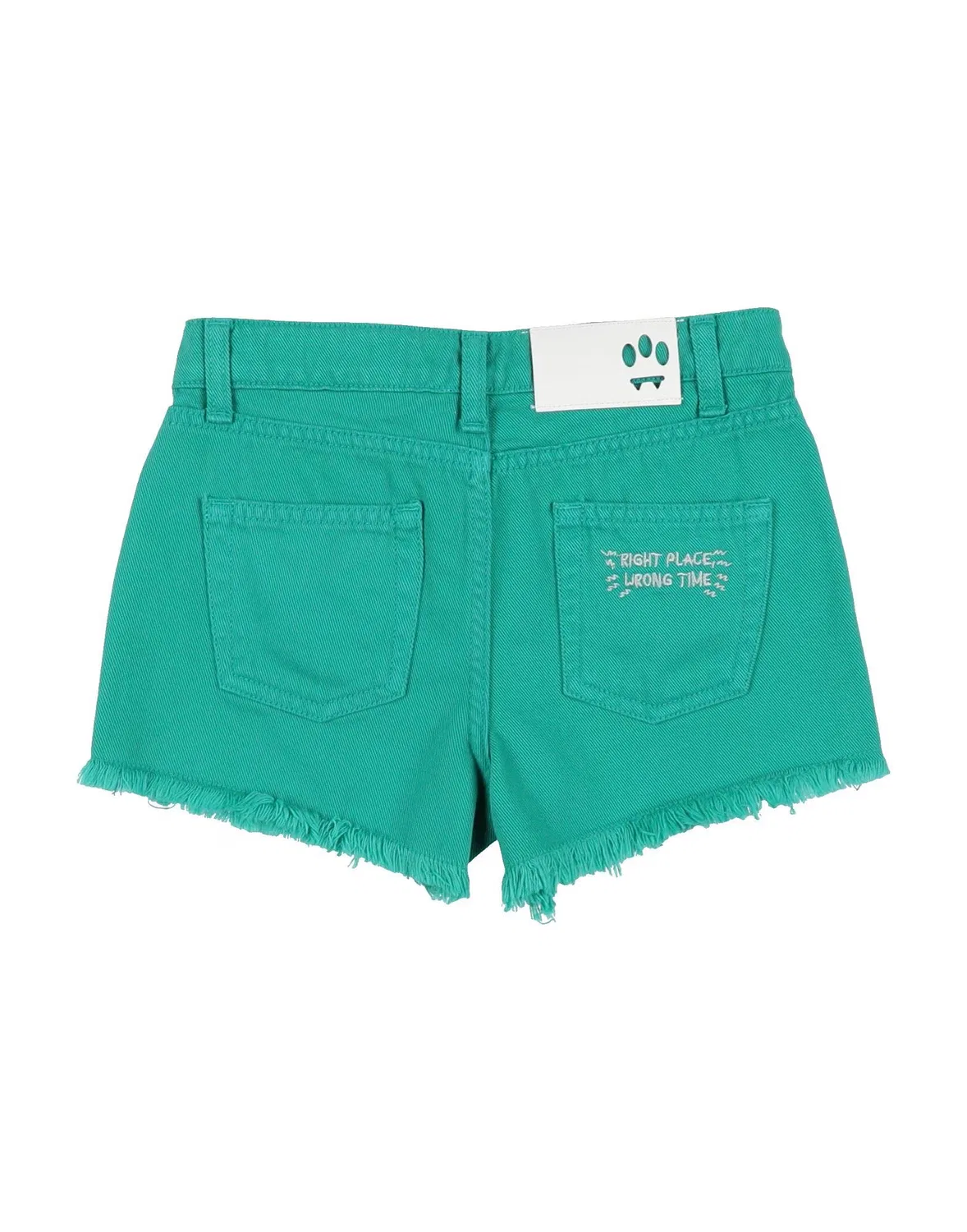 Детские джинсовые шорты для девочек с бахромой Barrow, Emerald Green — фото 2