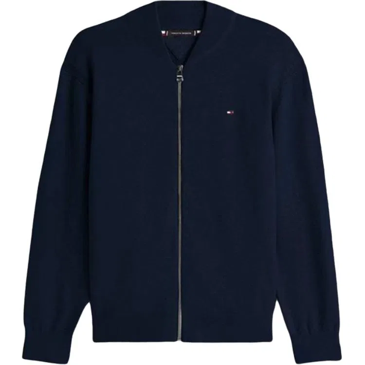 Мужской трикотажный джемпер с воротником-стойкой Navy Blue Tommy Hilfiger