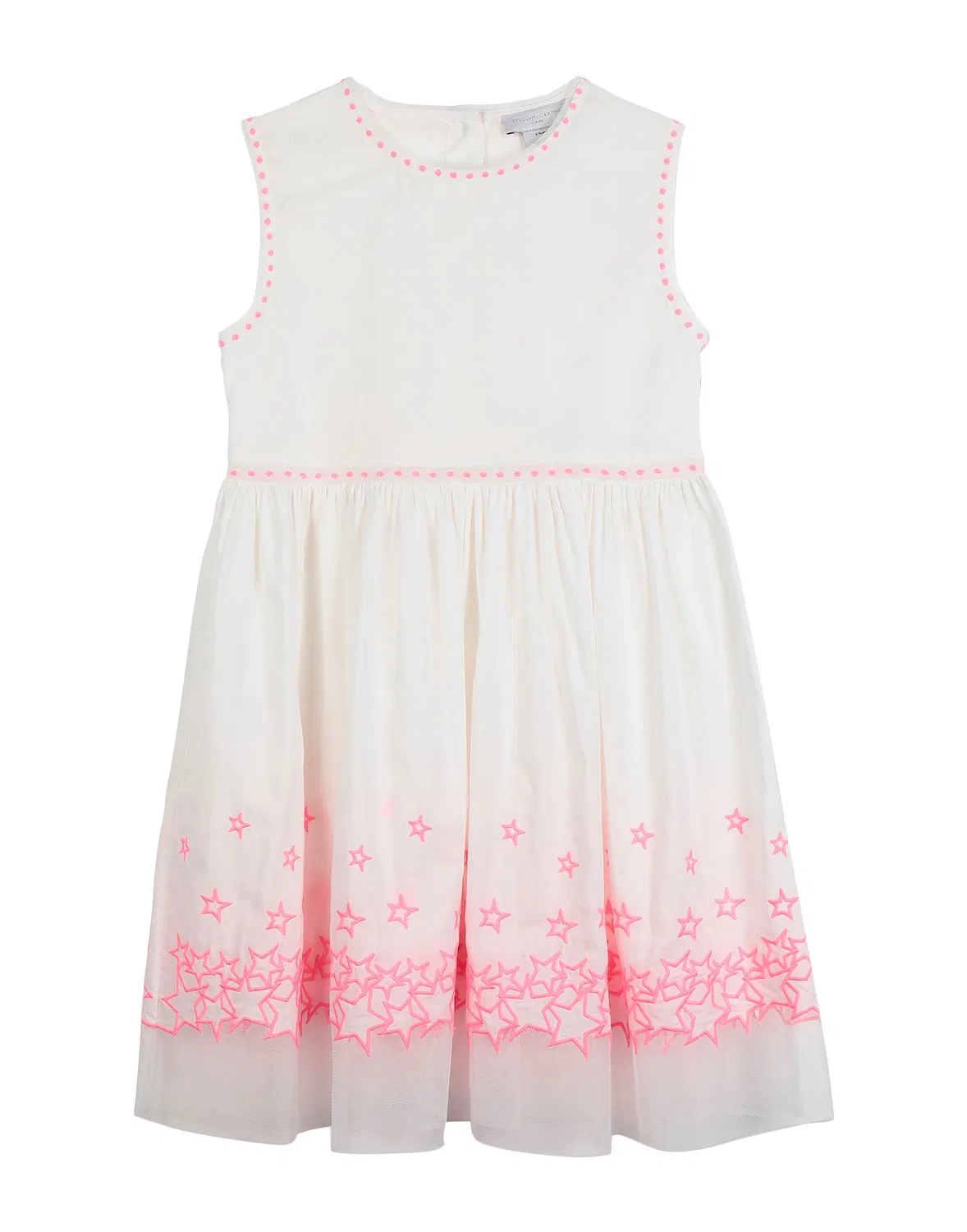 Детское платье для девочек из фатина с вышивкой Stella Mccartney Kids, белый