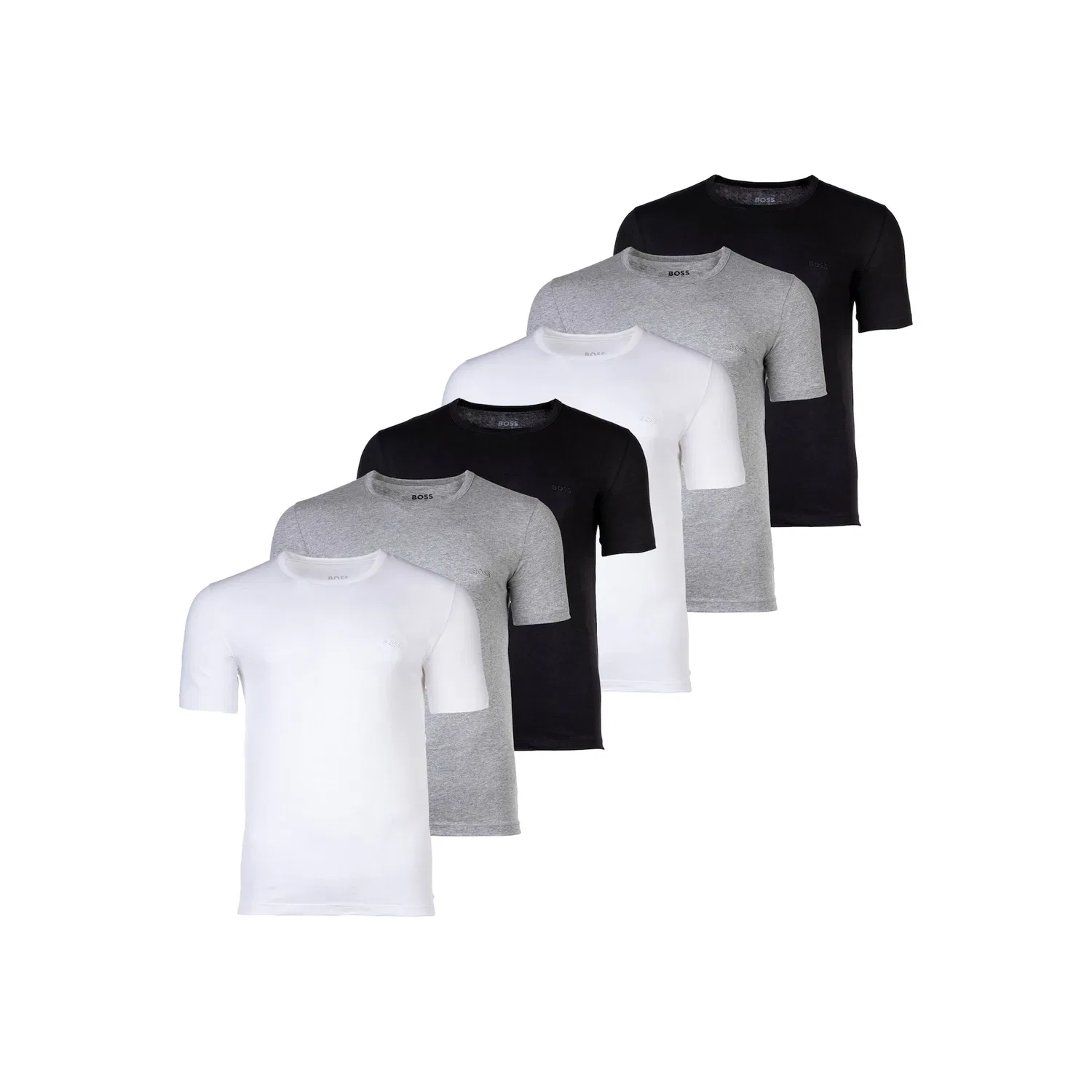 Детские хлопковые футболки с коротким рукавом BOSS, Black/Gray/White
