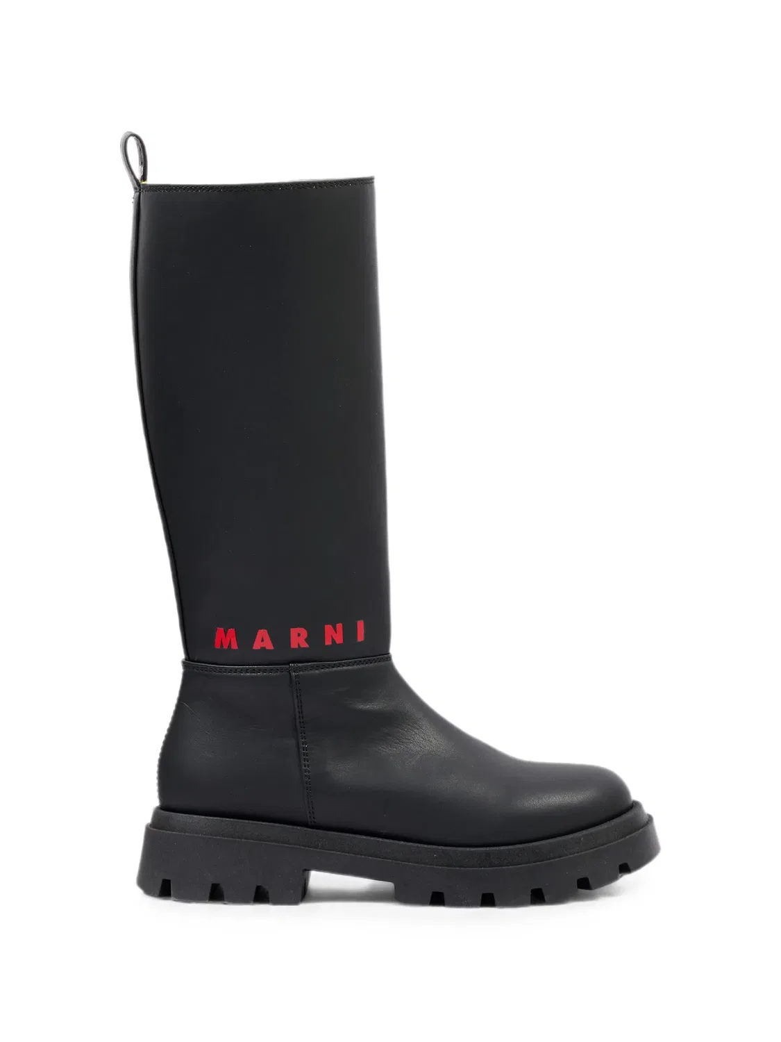 Ботинки с логотипом из черной кожи Marni, черный — фото 2