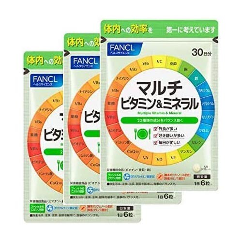 

Мультивитаминная и минеральная пищевая добавка FANCL For Nutrition Lack, 3 упаковки, 540 таблеток
