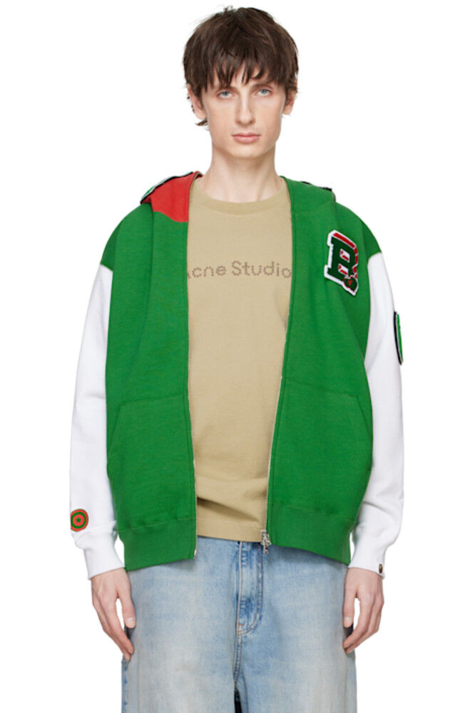 

Толстовка с капюшоном на молнии Green & White Italy Shark BAPE