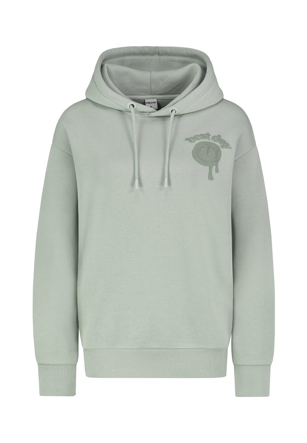 

Толстовка MIT LOGO-DRUCK UND DROPPED SHOULDER - Hoodie Sublevel, светло-зеленый