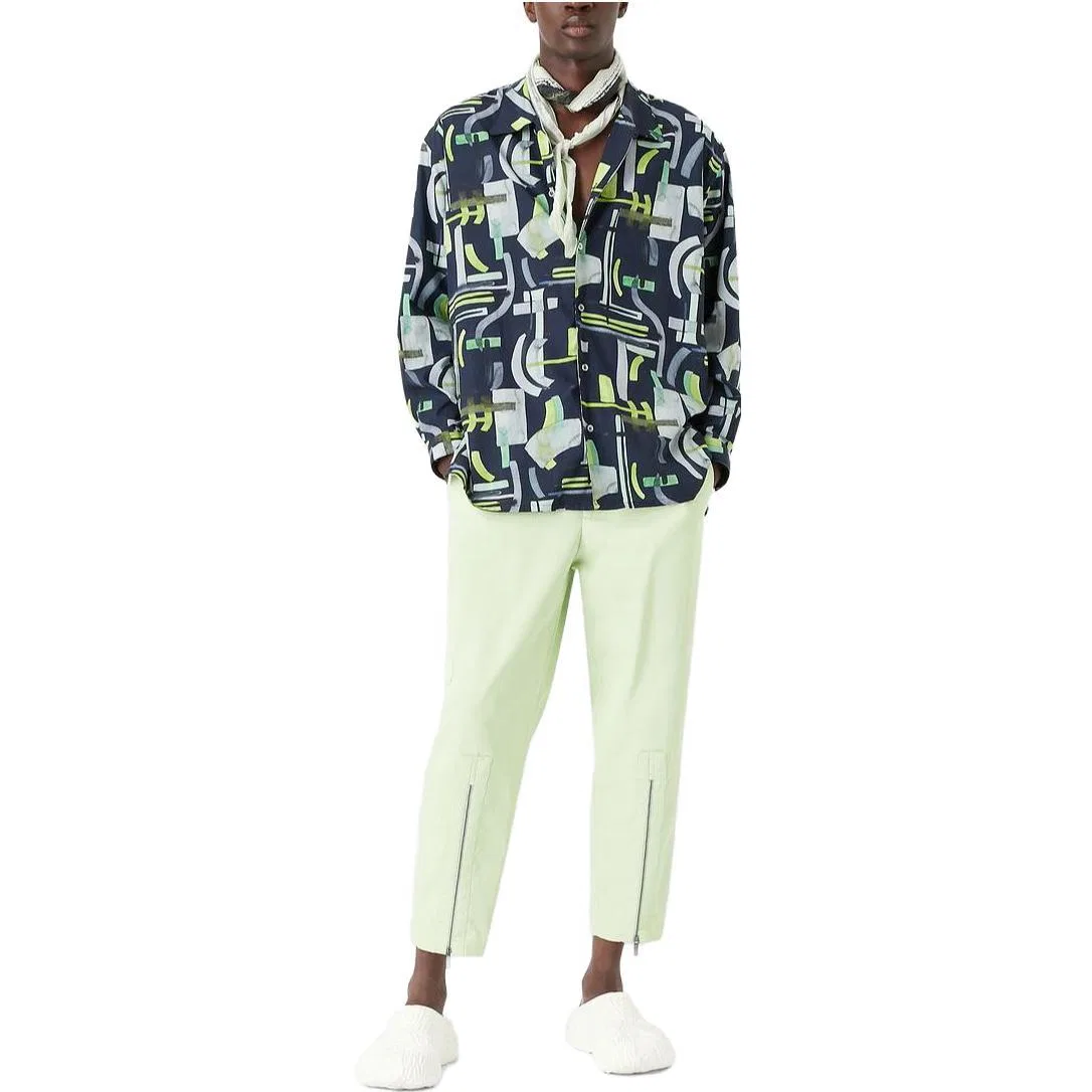Мужская рубашка с длинным рукавом с абстрактным принтом Emporio Armani, Multicolor — фото 3