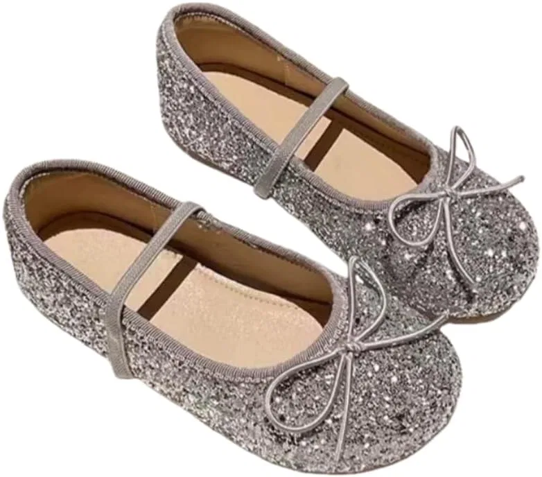 Детские туфли для девочек с блестками Mary Jane JGKDTX, Silver