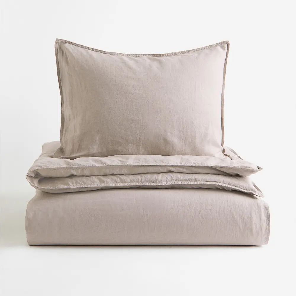

Комплект односпального постельного белья H&M Home Linen-blend, серо-коричневый