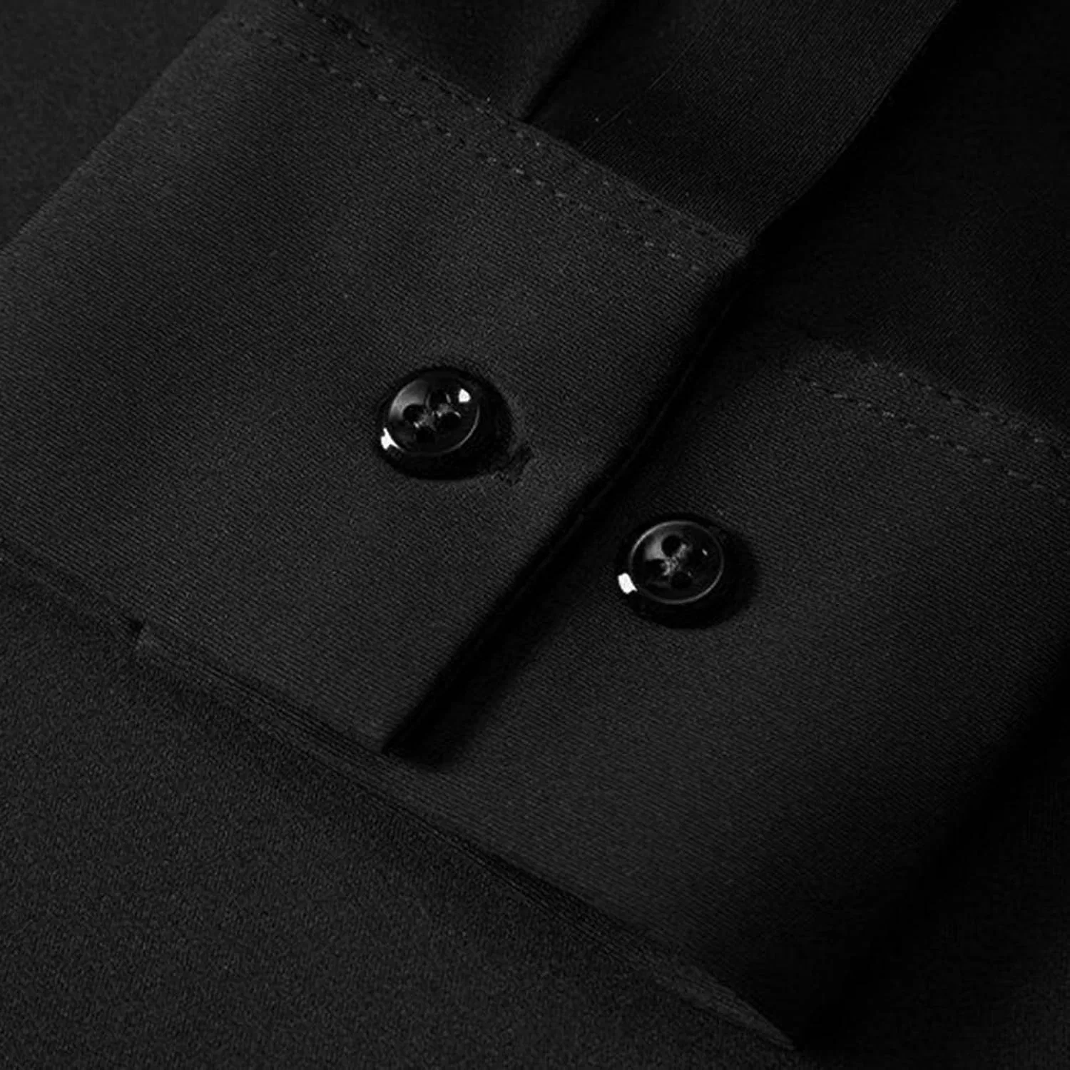 Мужская повседневная рубашка с отложным воротником, Black — фото 4