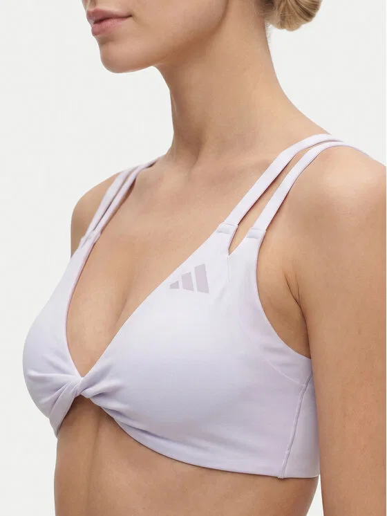 Спортивный бюстгальтер Optime Workout Reversible Twist Light Support Bra Adidas, светло-фиолетовый — фото 3