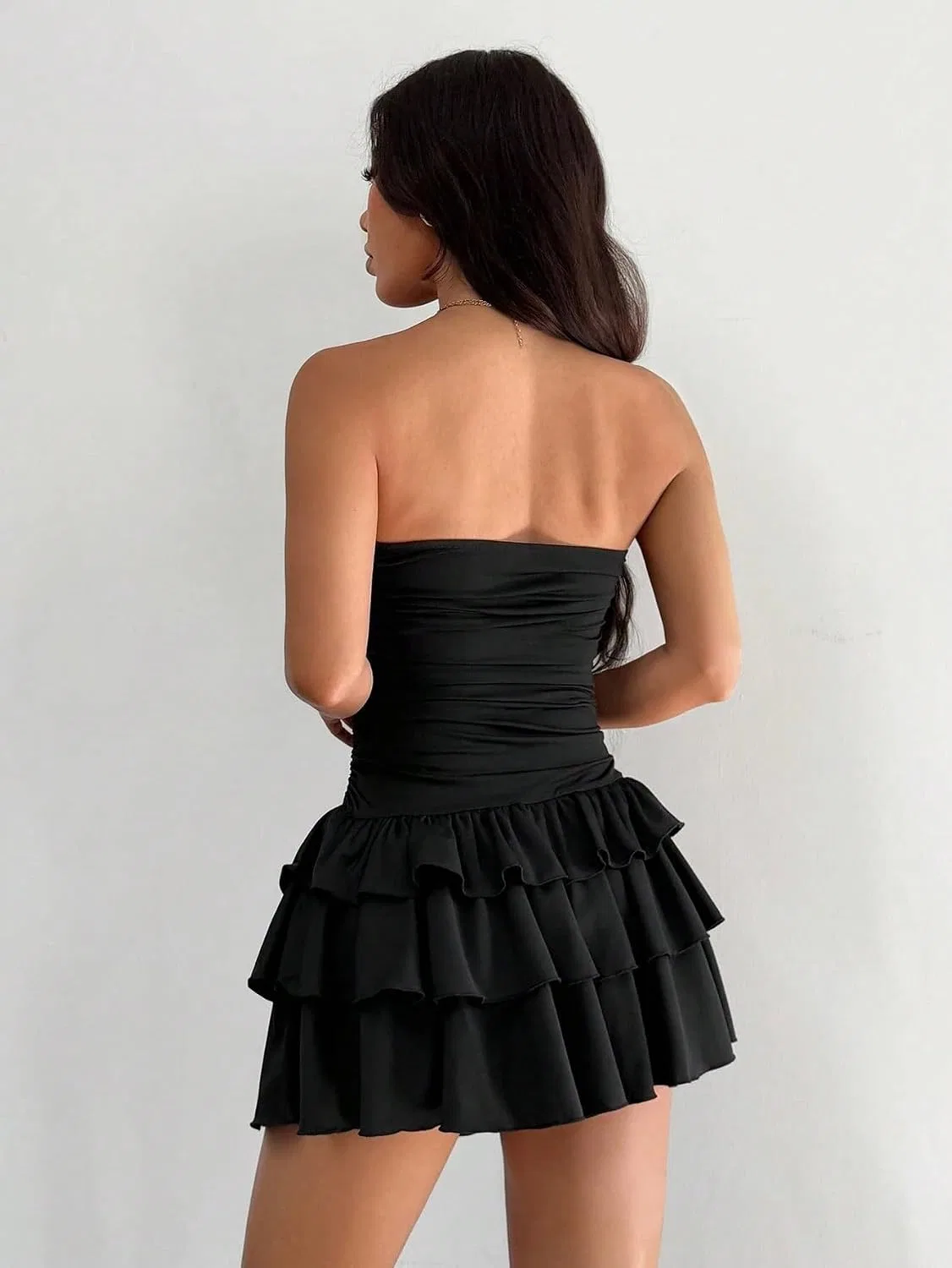 Женское повседневное платье без рукавов с открытой спиной, Black — фото 2