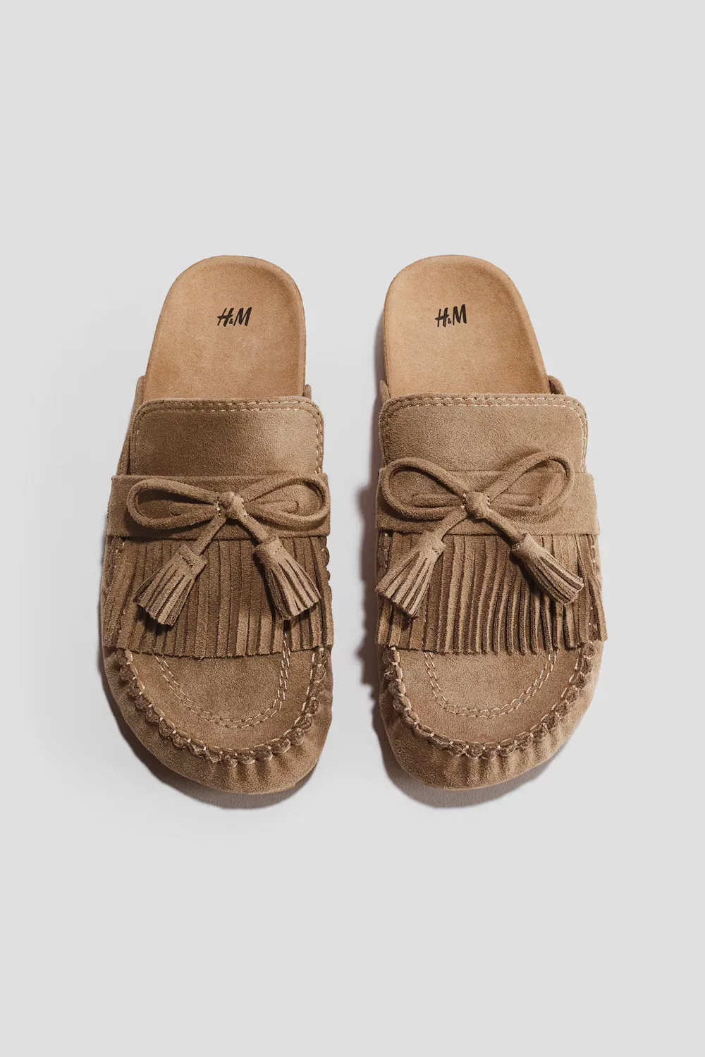 Мюли с кисточками H&M, Dunkelbeige