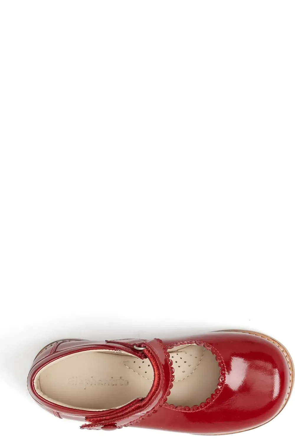 Туфли детские мэри-джейн с волнистым краем Elephantito, Red Patent — фото 2