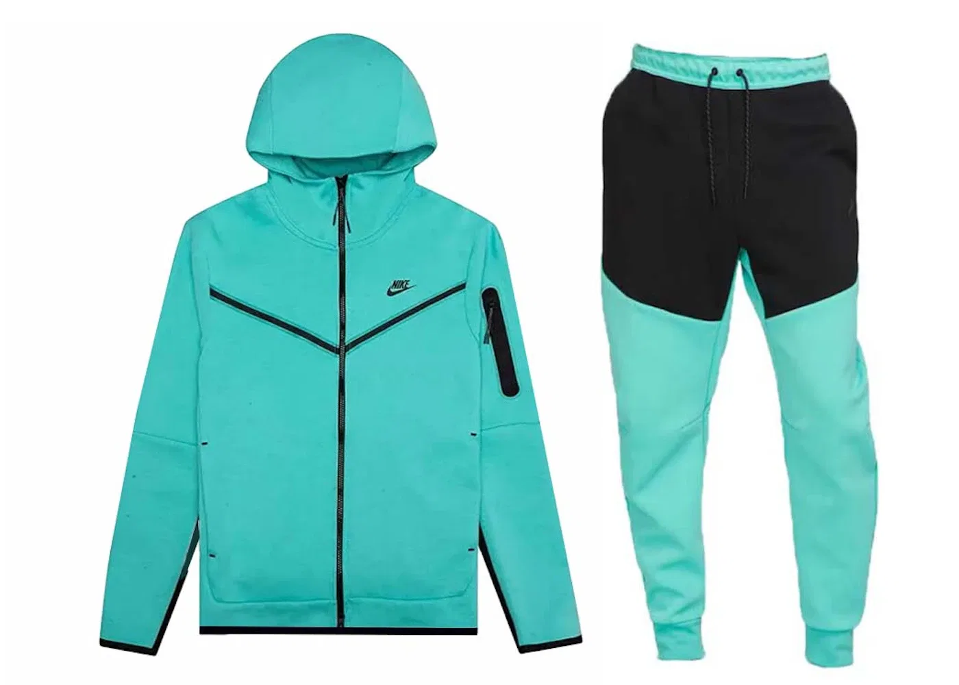 Мужской комплект из футера Hoodie & Joggers Set Nike, Washed Teal/Black/Black