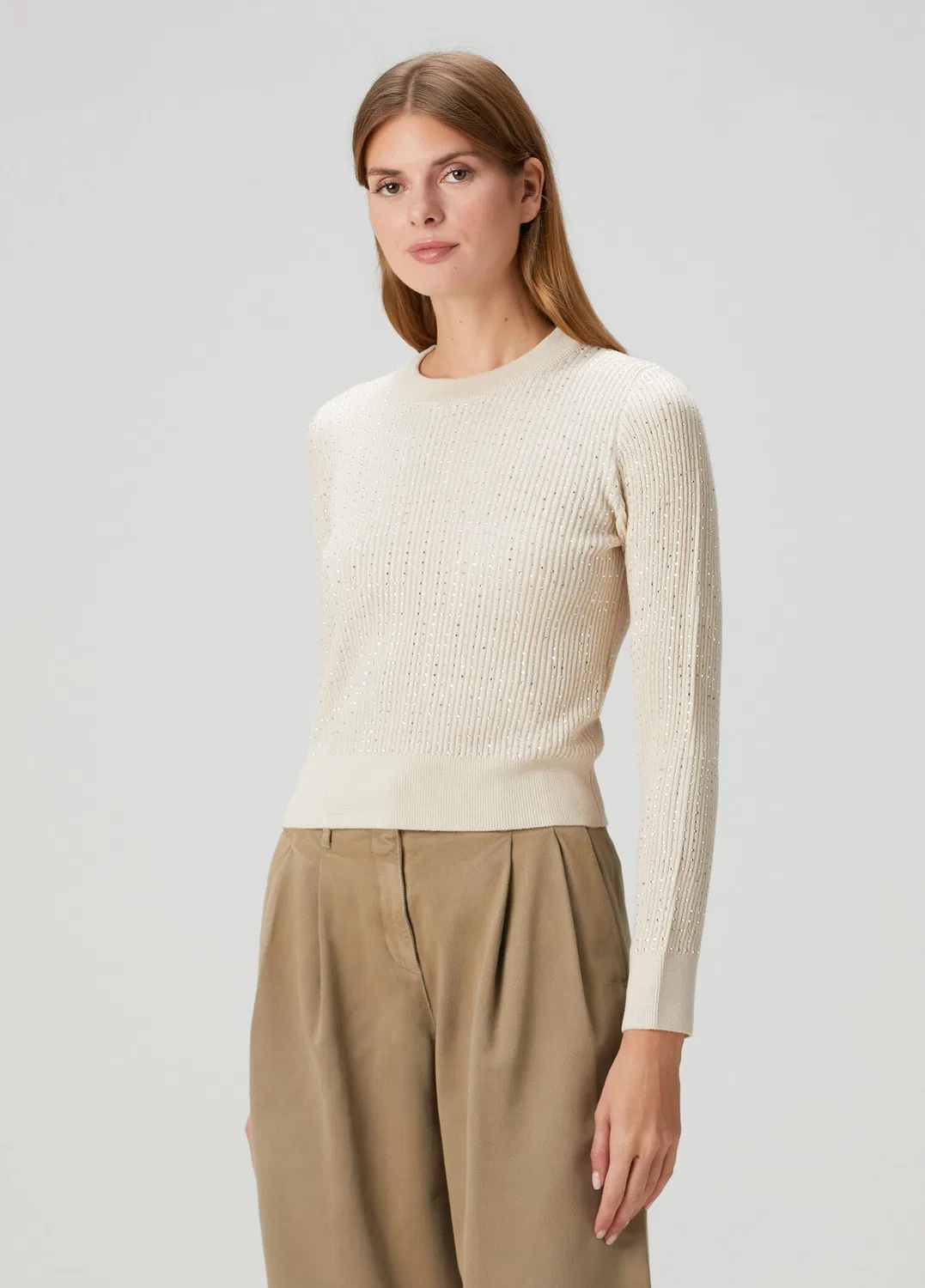 Свитер Golden Goose с камнями, Nude