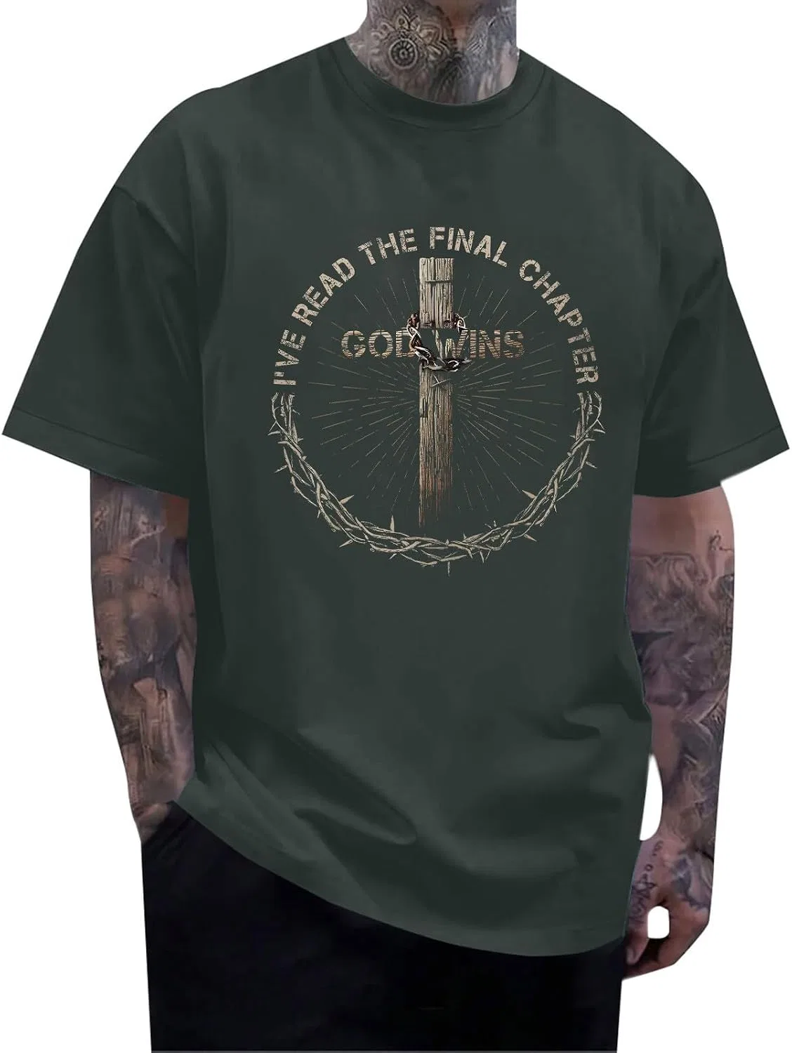 Мужская футболка с крестом Summer Short Sleeve, Dark Gray