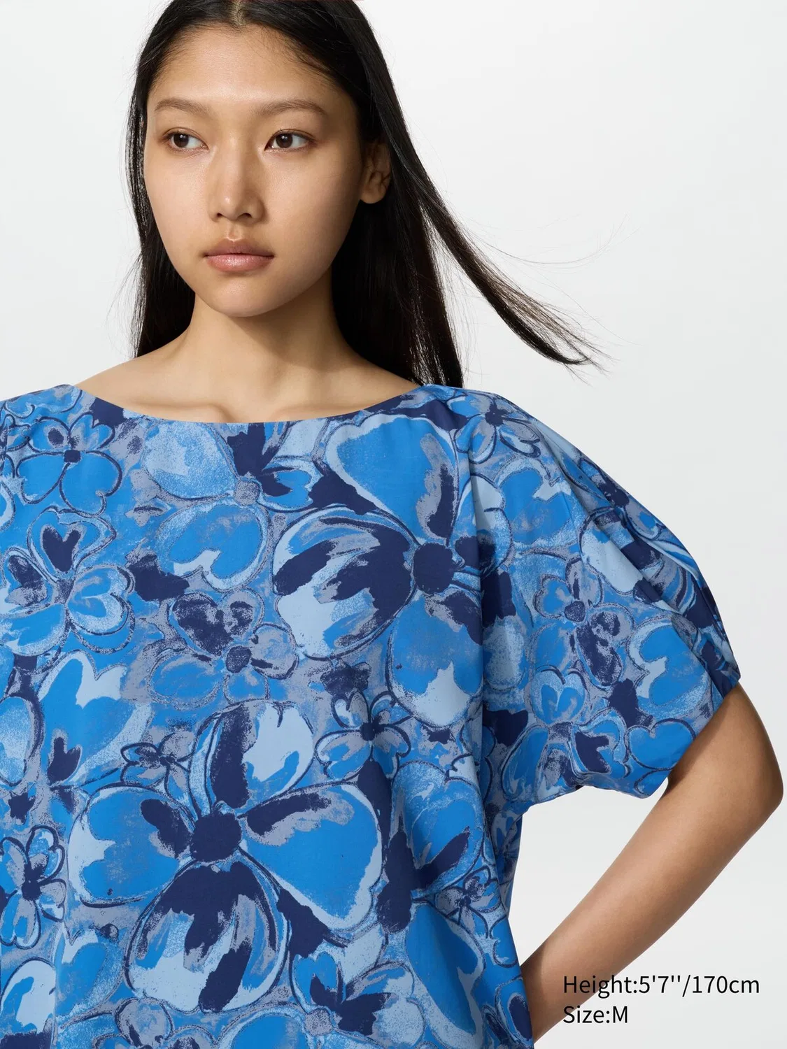 Платье Uniqlo, свободное платье, с принтом, желтый — фото 3
