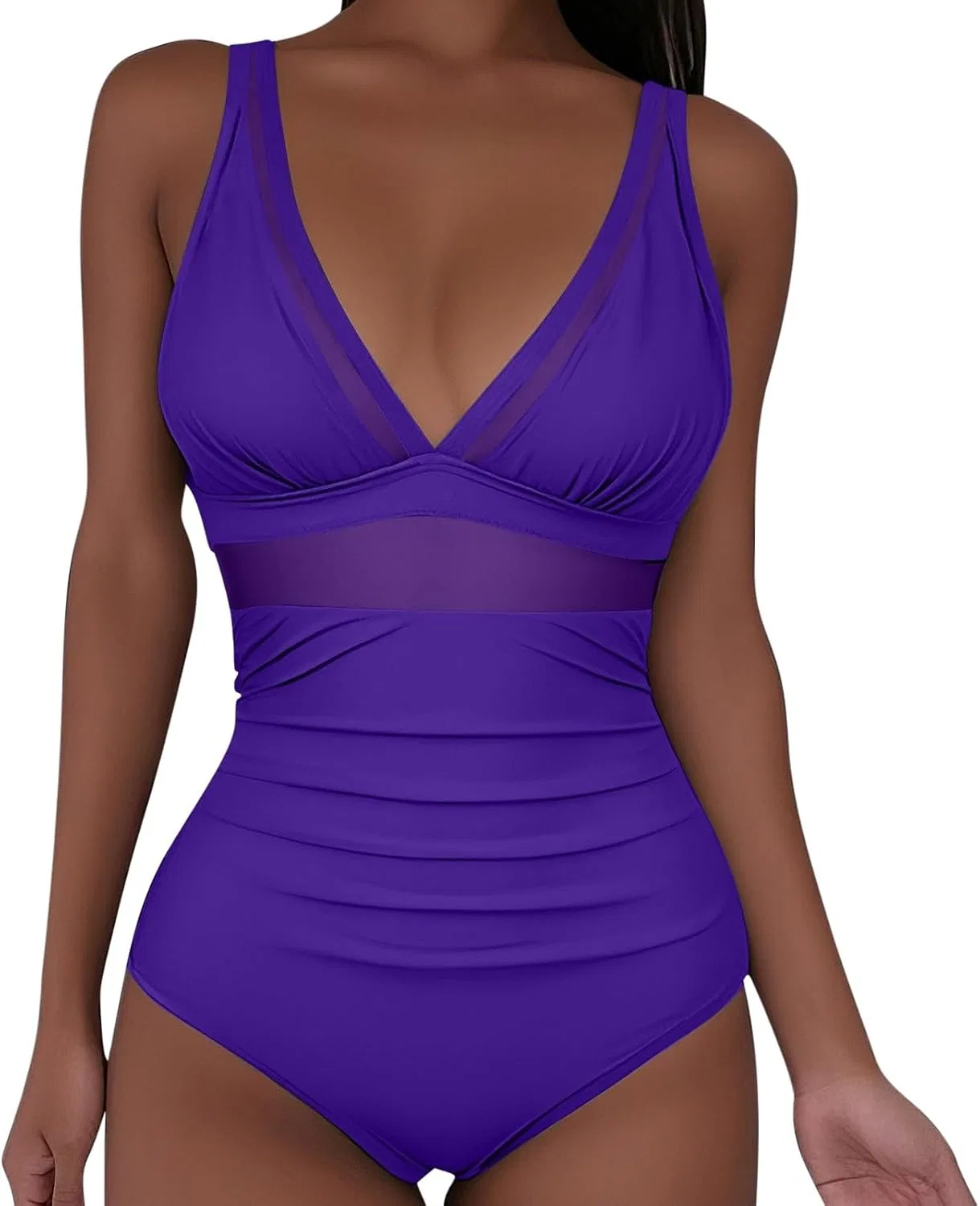 Женский купальник слитный с контролем живота Push Up, Purple — фото 2