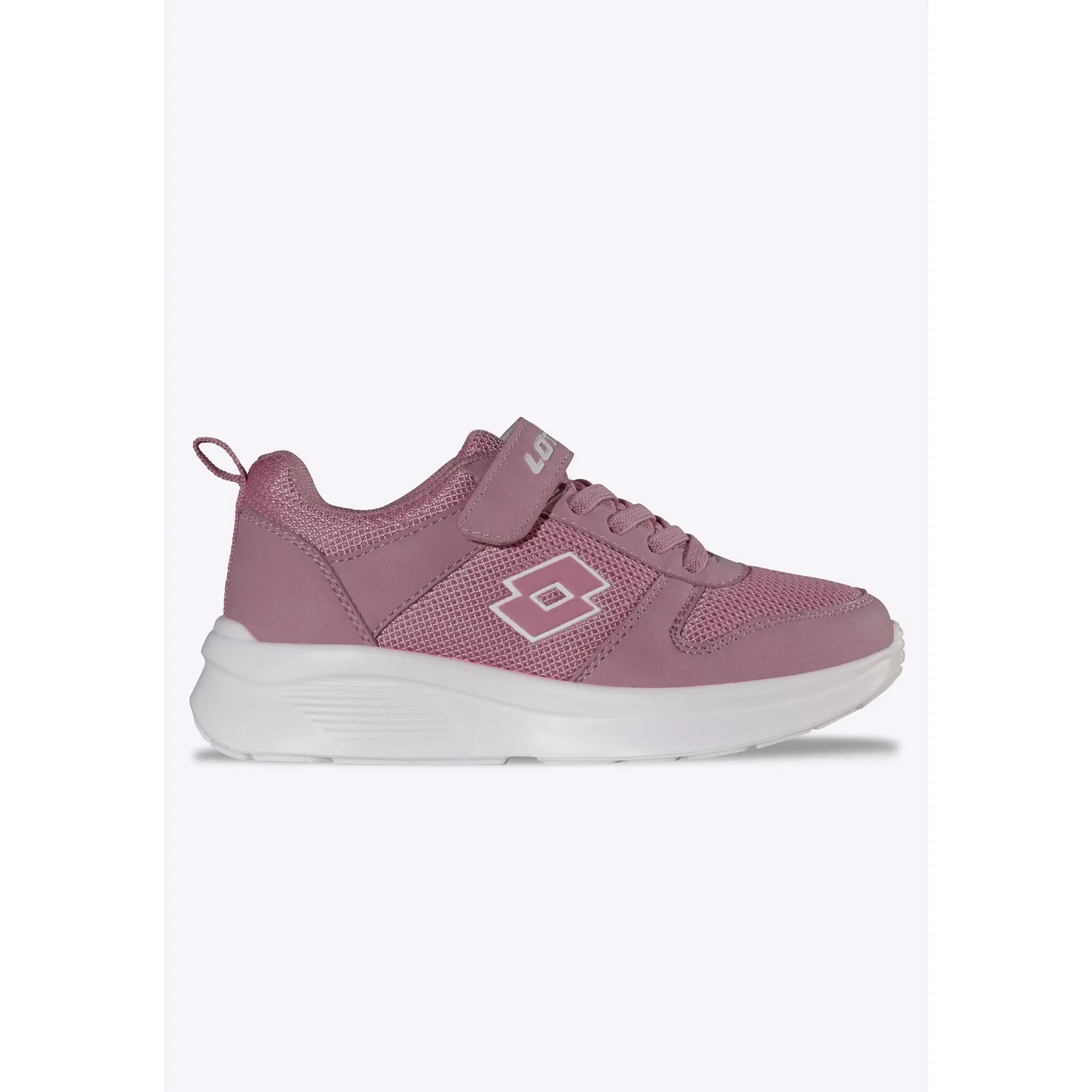 Детские кроссовки с липучкой Lotto, Dark Rose/White