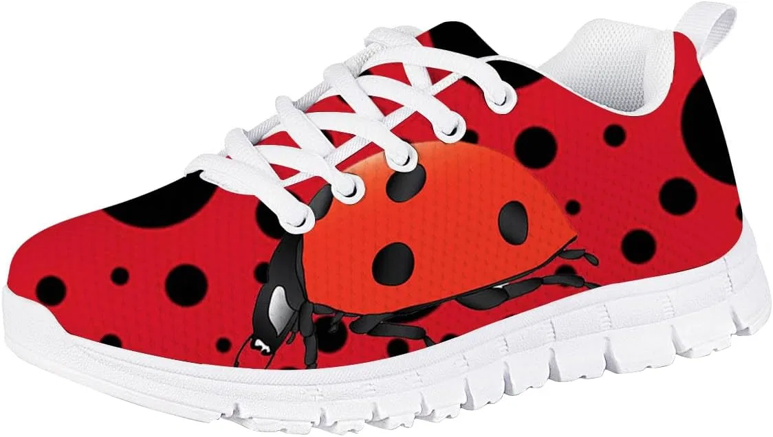Детские кроссовки с принтом Forchrinse, Red Ladybug Polka Dot