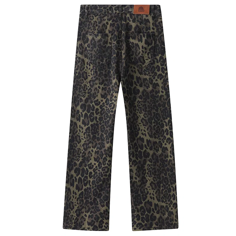 Детские джинсы с принтом Leopard Print, свободного кроя, MostwantedLab — фото 3