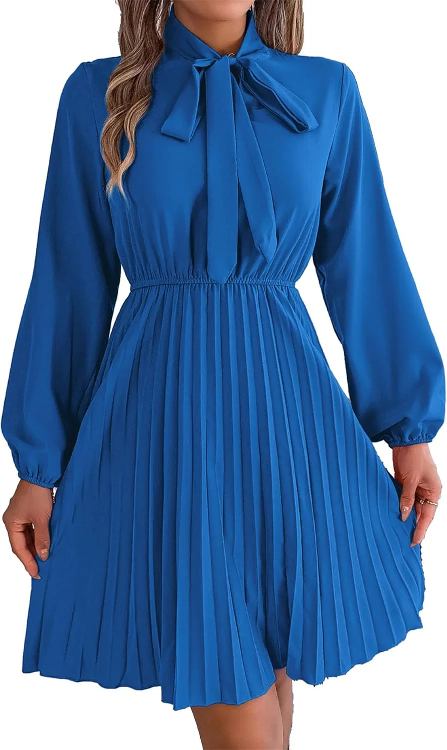 Женское повседневное платье макси A-line с завязками, Blue