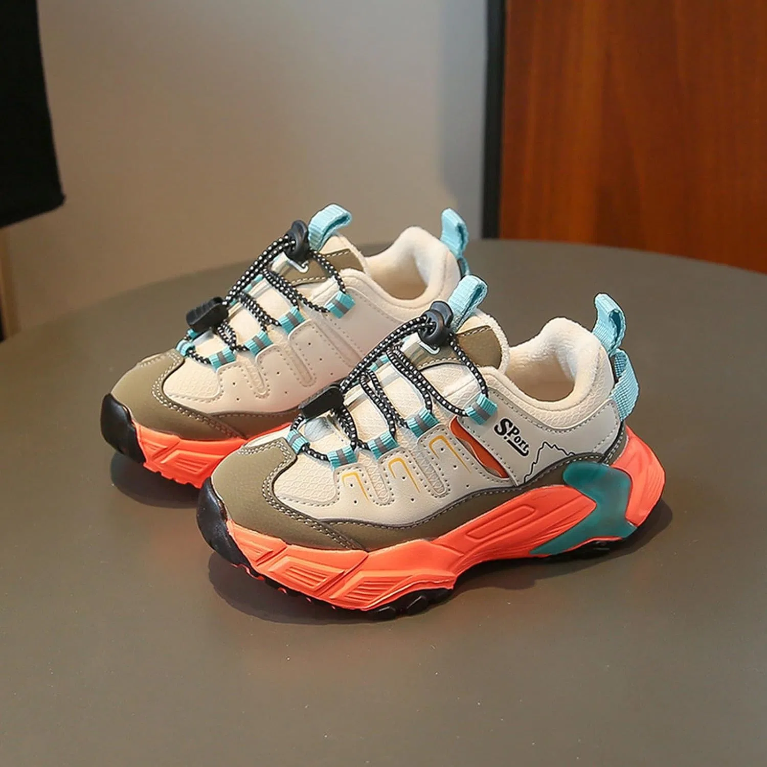 Детские кроссовки для девочек с принтом Mesh Breathable Sports Sneakers, Green — фото 3