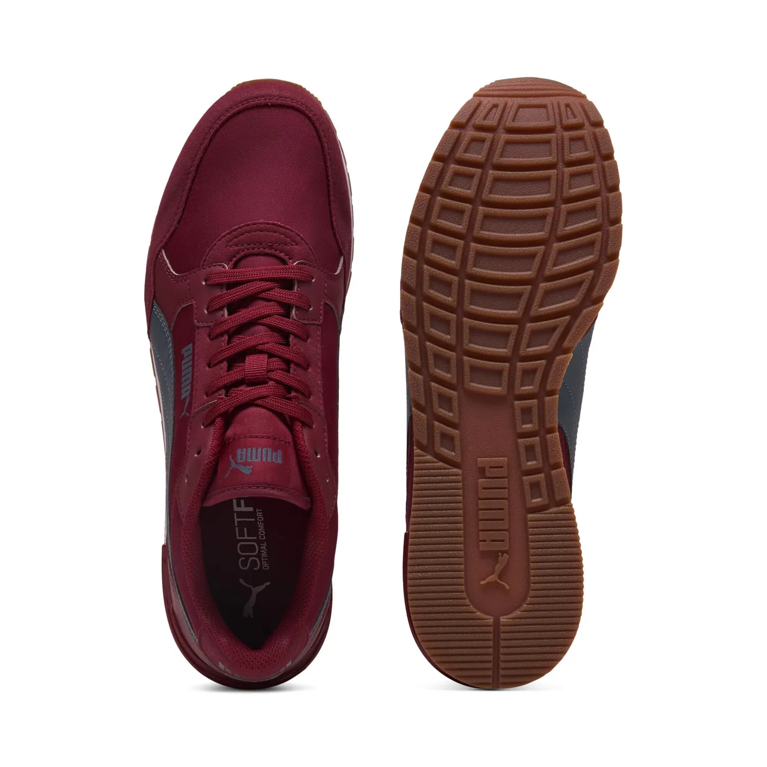 Детские кроссовки с легендарным дизайном St Runner V4 Nl PUMA, Garnet Glow Evening Blue PUMA White Gum — фото 4