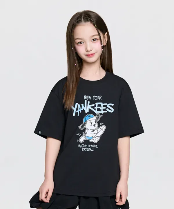 Футболка с принтом, Street Bark&Vanny, Mlb Kids, черный
