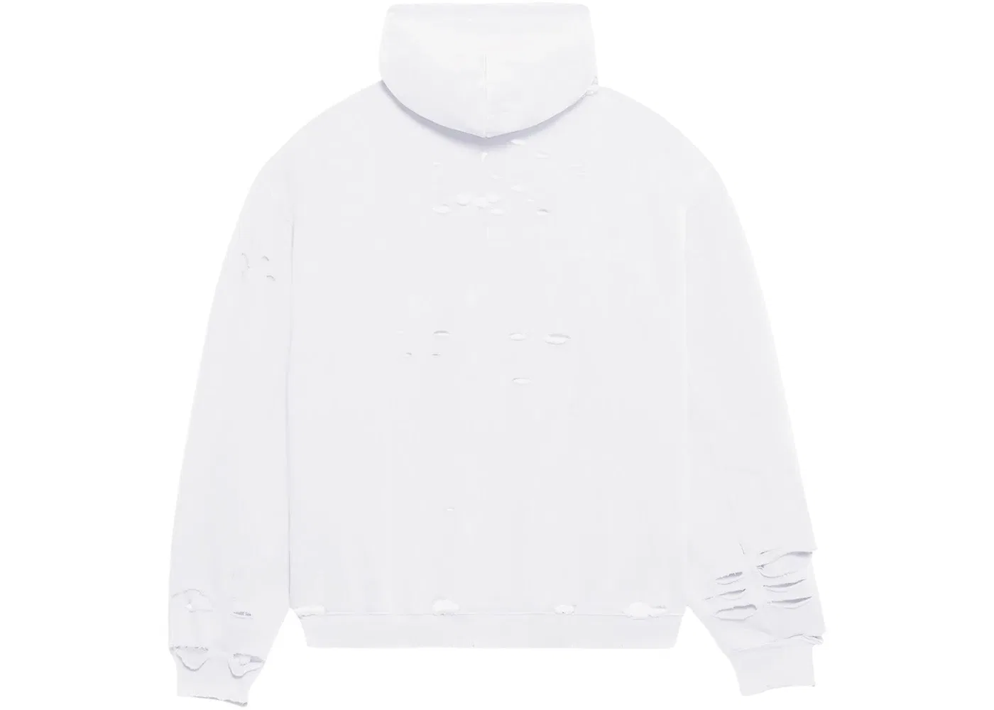 Мужской худи оверсайз со сквозными потертостями Balenciaga, White/Black — фото 2