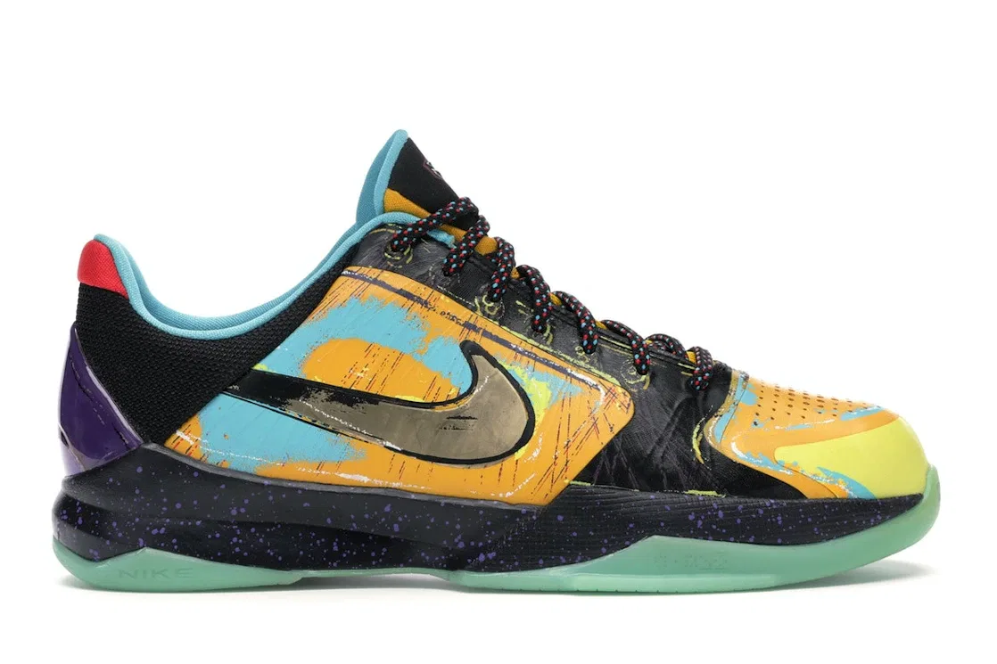 Детские кроссовки для мальчиков с принтом Nike Kobe 5 Prelude (Finals MVP) Nike, University Gold/Metallic Gold-Black
