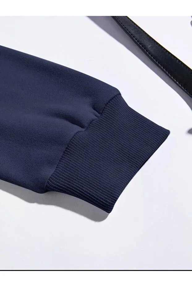Детские свитшот для мальчиков с принтом Thick and hooded children's sweatshirt with coffee cups Serays Moda, Navy Blue — фото 4