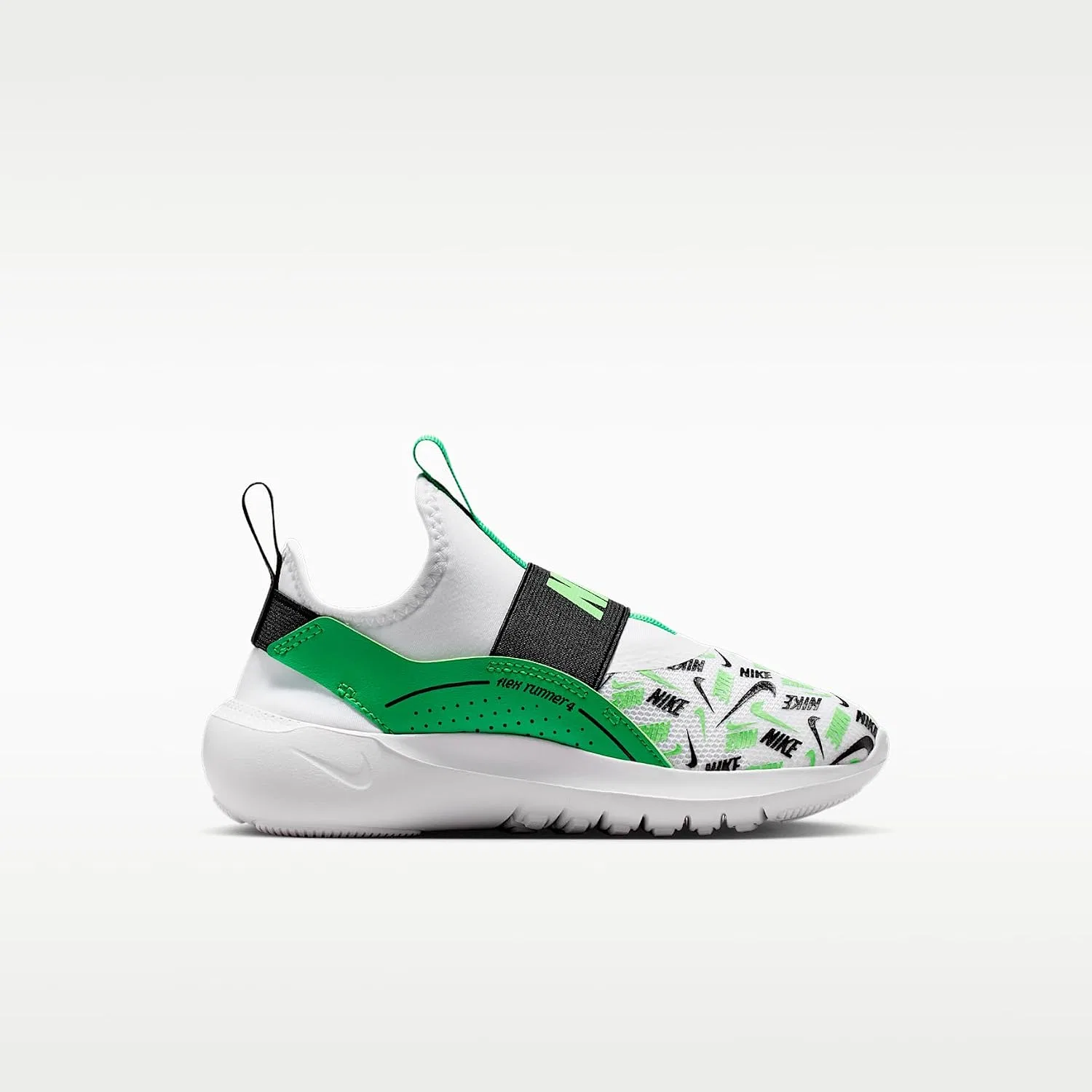 Детские кроссовки для бега Nike Flex Runner для мальчиков, White/Green Spark/Illusion Green/Black — фото 3