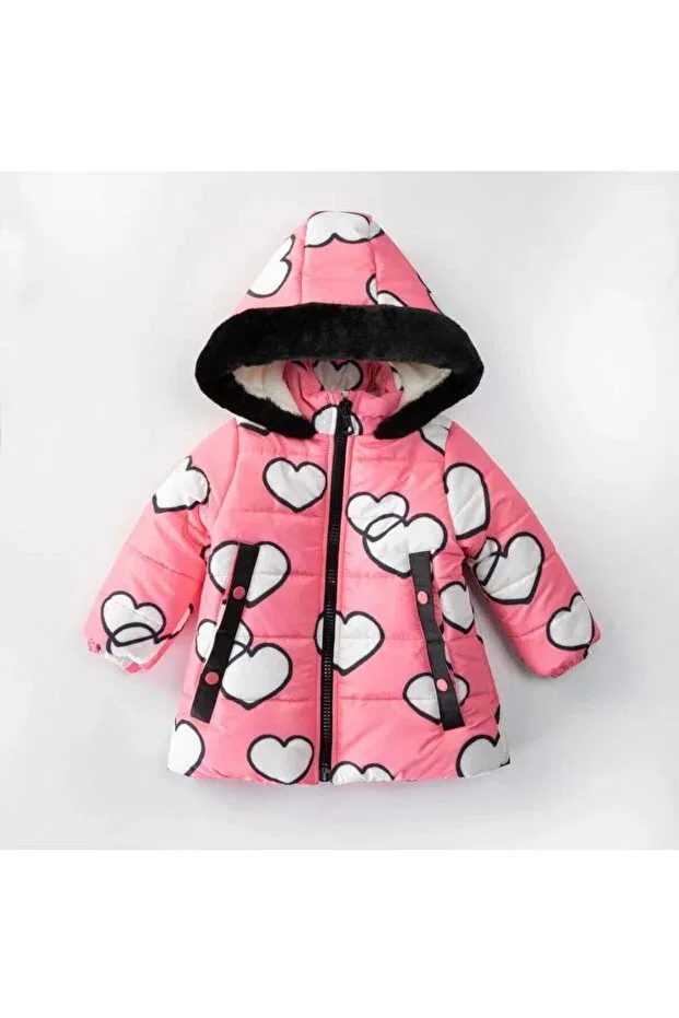 Детское пальто для девочек с принтом Bubiee Baby, Pink — фото 2