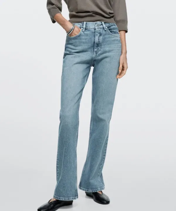 Джинсы с высокой посадкой, клеш, Massimo Dutti