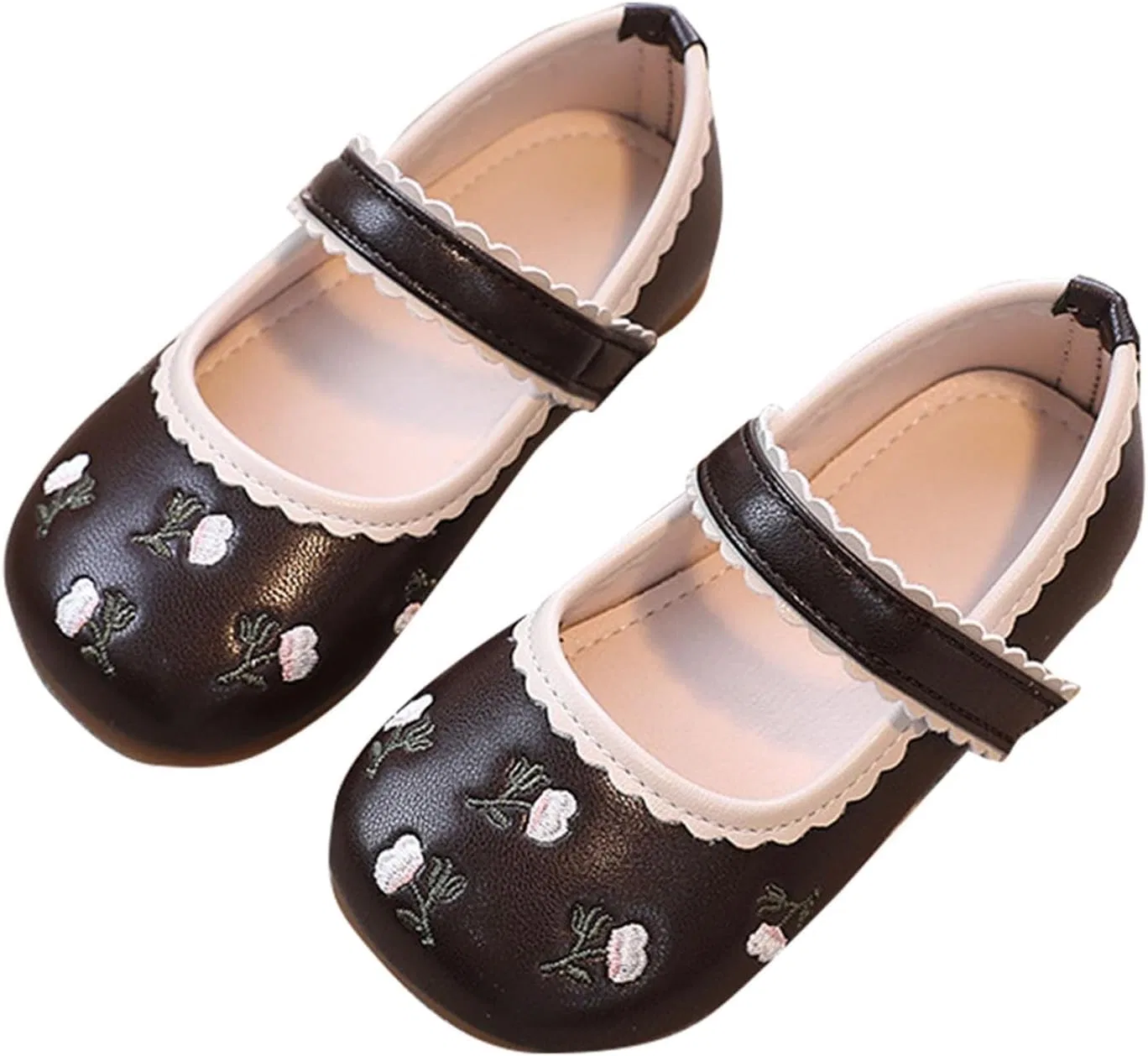 Детские туфли для девочек с цветочным принтом Mary Jane Flats, White — фото 4