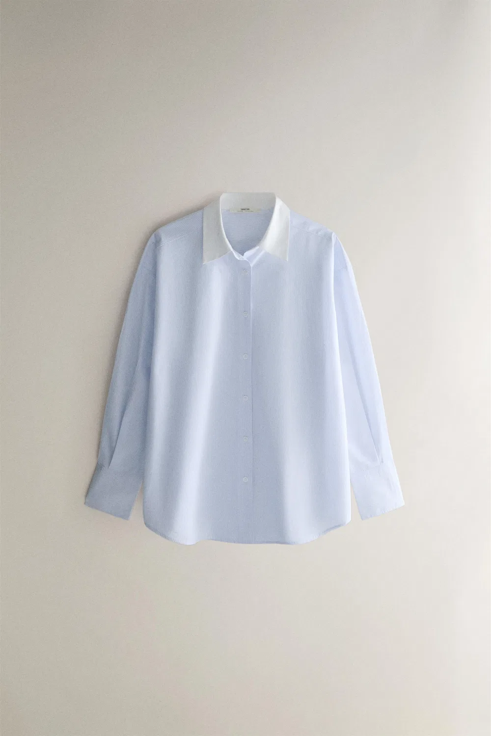 Рубашка в полоску с воротником ZARA, Blue