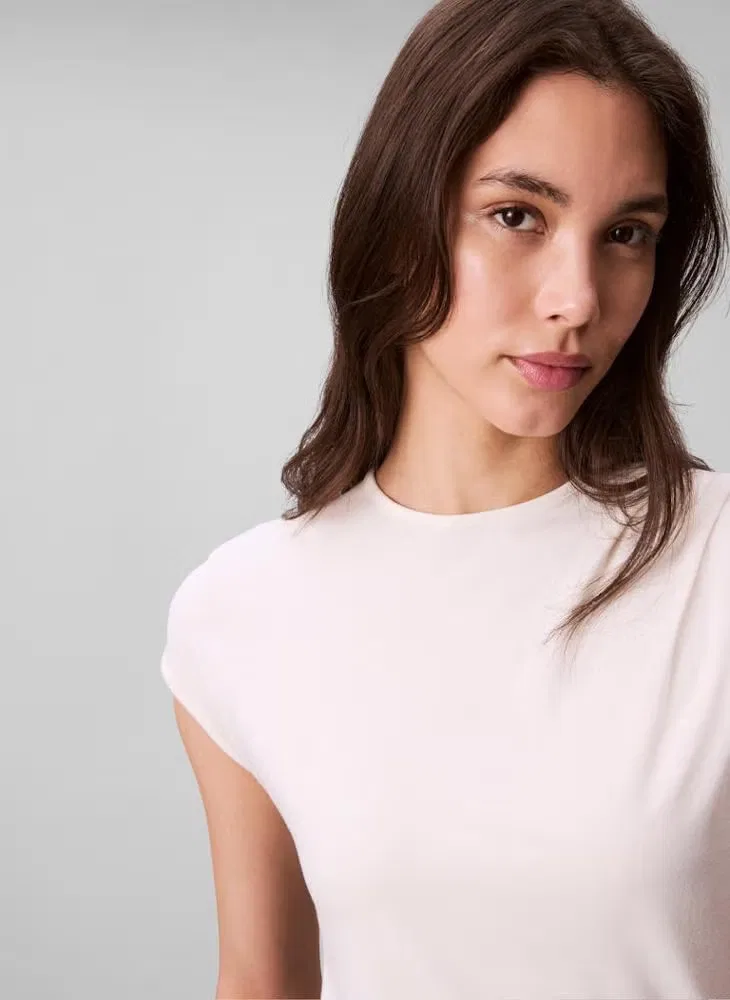 Футболка с классическим круглым вырезом Calvin Klein, тофу — фото 4