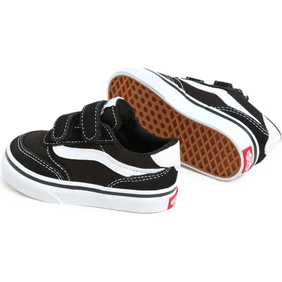 Кроссовки детские с верхом из кожи и сетки Brooklyn LS V Vans, Черный — фото 4