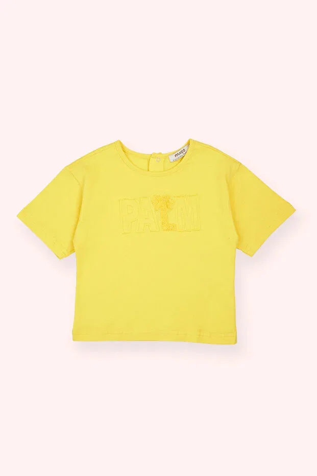Детская футболка для девочек с коротким рукавом Panço, Yellow