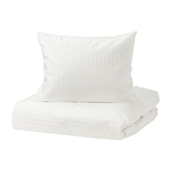 Комплект постельного белья Ikea Nattjasmin, 2 предмета, 150x200/50x60 см, белый