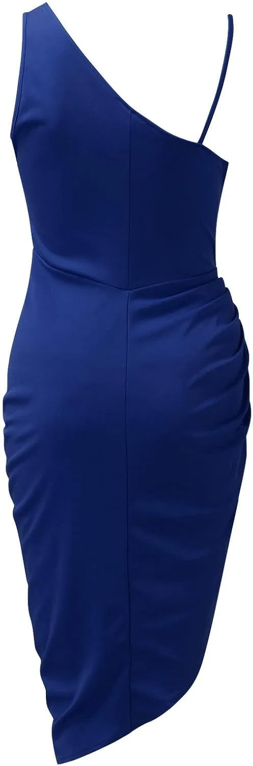 Женское вечернее платье с пайетками и декольте, Blue — фото 4