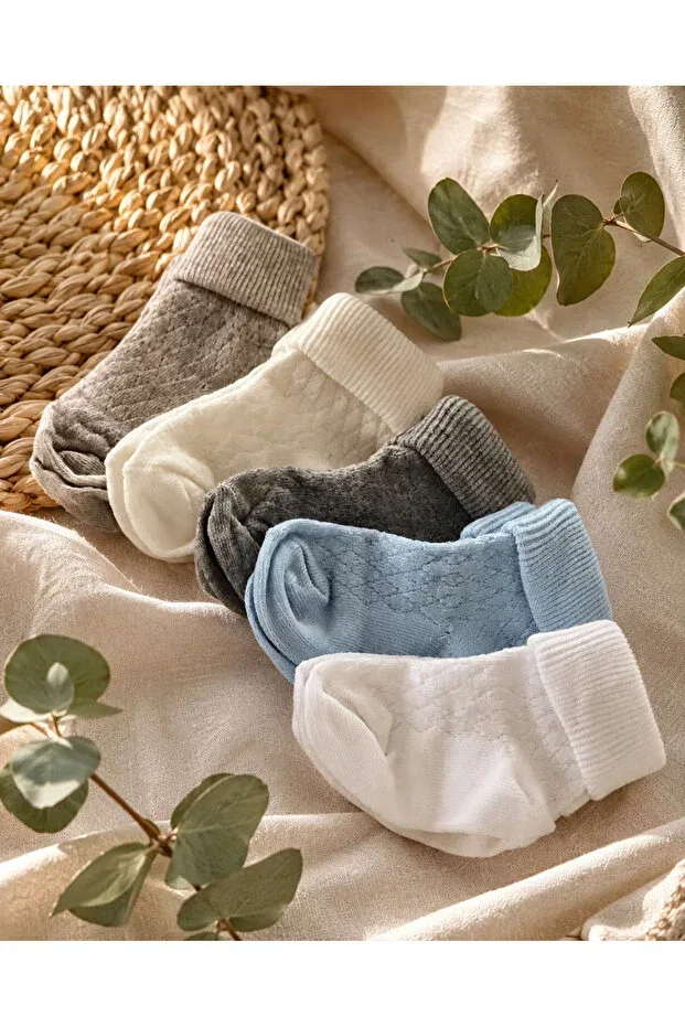 Детские носки для новорожденных хлопковые органические Arin Baby, White, Blue, Gray, Ecru, Vison — фото 2