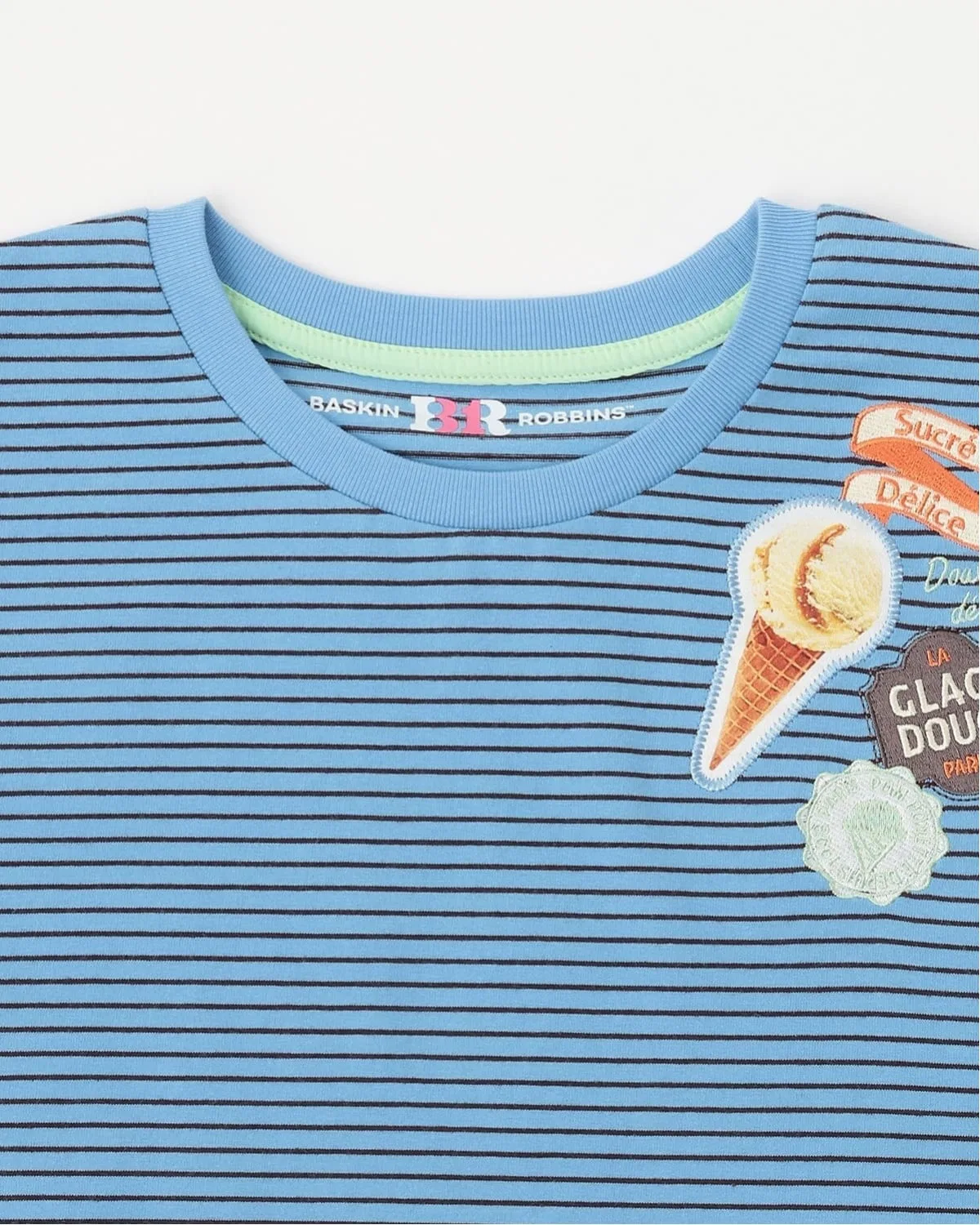 Детская футболка с принтом Ice Cream Patchwork pom ponette junior, Blue — фото 3