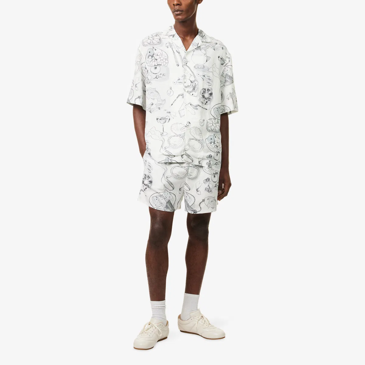 Рубашка с коротким рукавом из льняной смеси для коктейлей Jacquemus, кремовый — фото 2