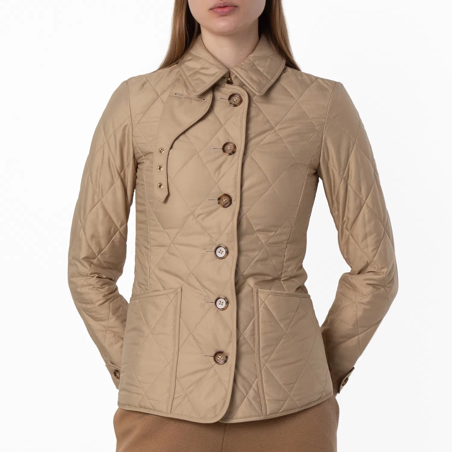 Женский стеганый терморегулируемый жакет Diamond Quilted Thermoregulated Jacket Burberry, New Chino
