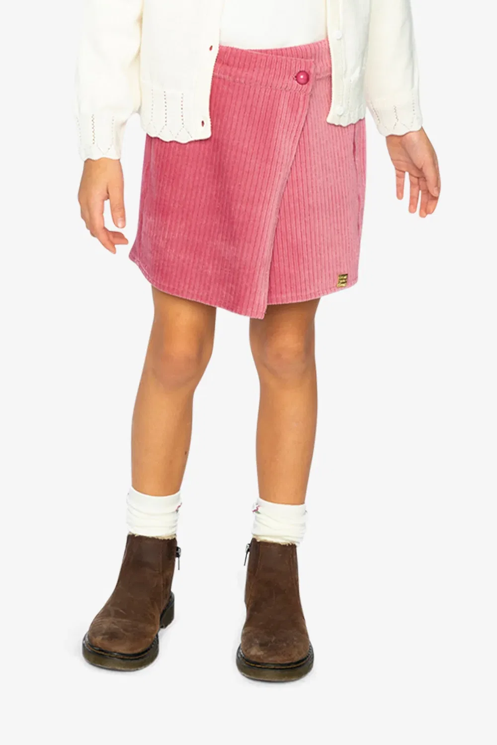 Детская юбка-шорты из вельвета с блеском Corduroy Skort Deux par Deux, Raspberry Pink — фото 2